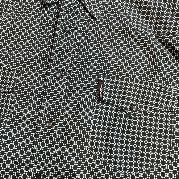 Cinch Shirt Mens Large Green Geometric Snap Modern Fit Western Cowboy - Picture 2 of 6